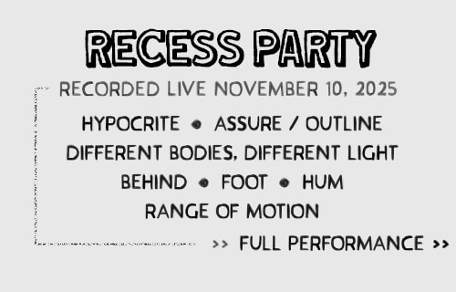 Recess Party — Live @ Blackbird setlist card